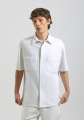 Camicia mezza manica con tasconi|Colore:Off white
