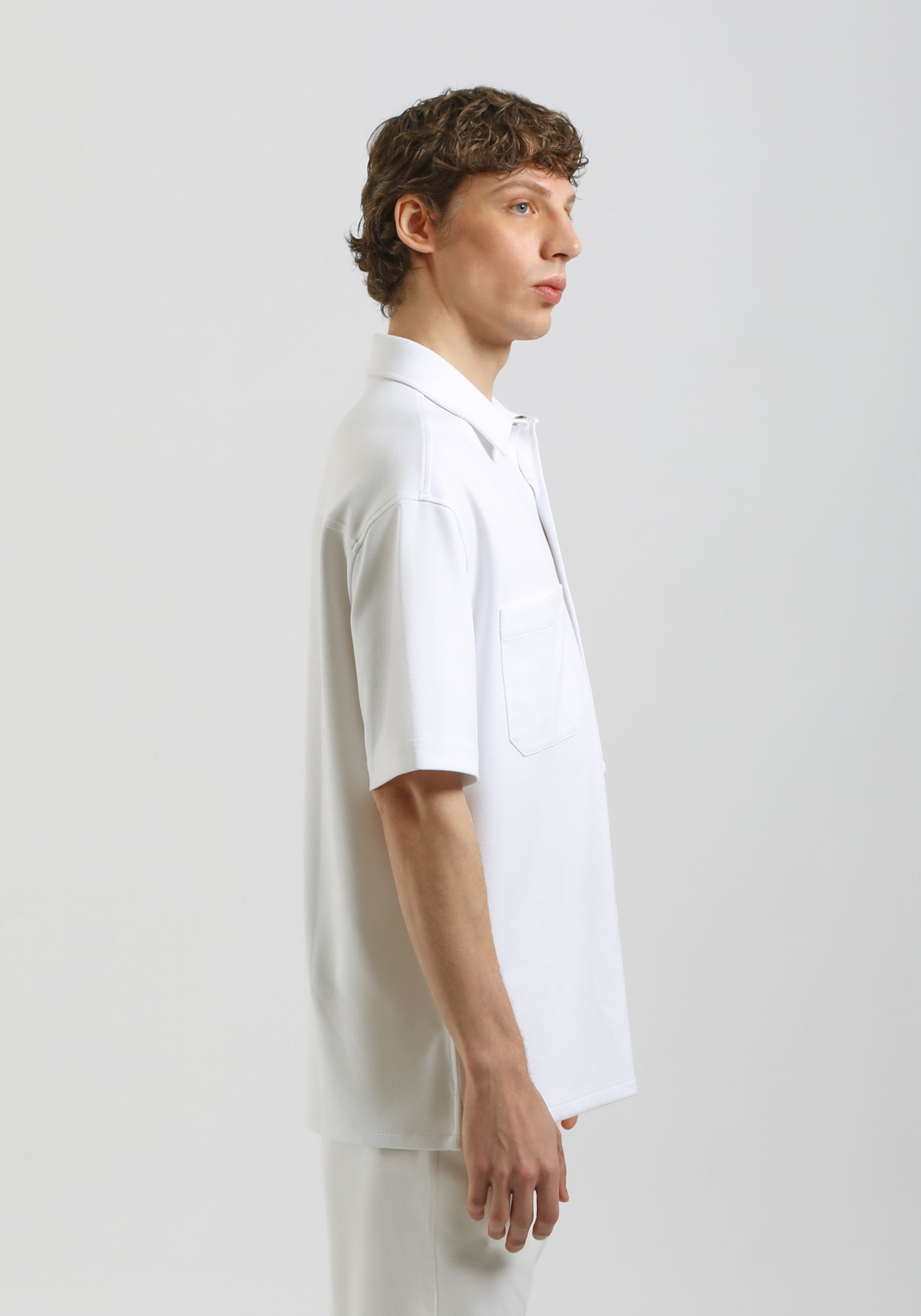 Camicia mezza manica con tasconi|Colore:Off white