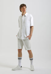 Camicia mezza manica con tasconi|Colore:Off white