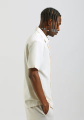 Camicia mezza manica misto cotone|Colore:Off white