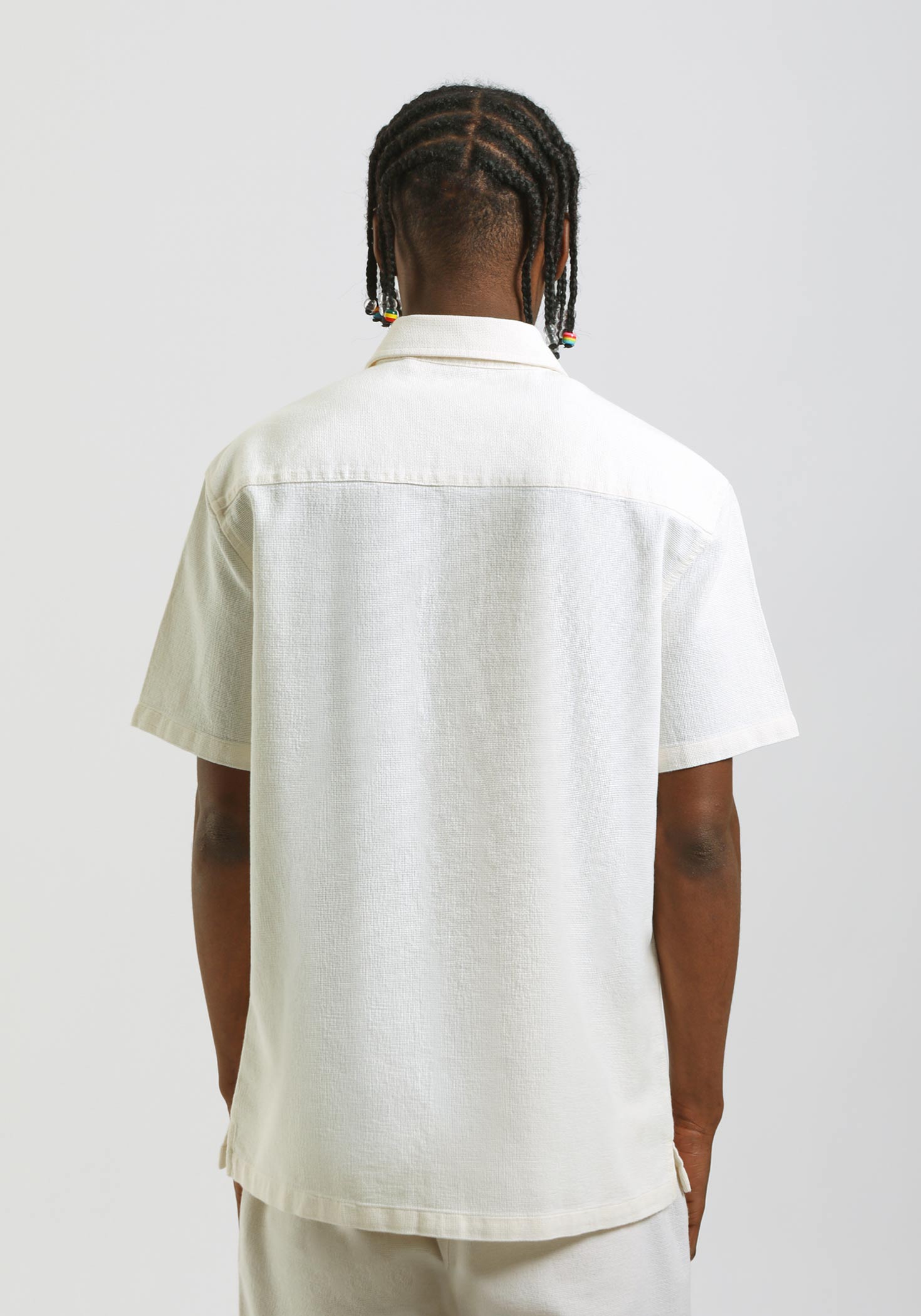 Camicia mezza manica misto cotone|Colore:Off white