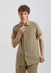 Camicia mezza manica misto cotone|Colore:Corda