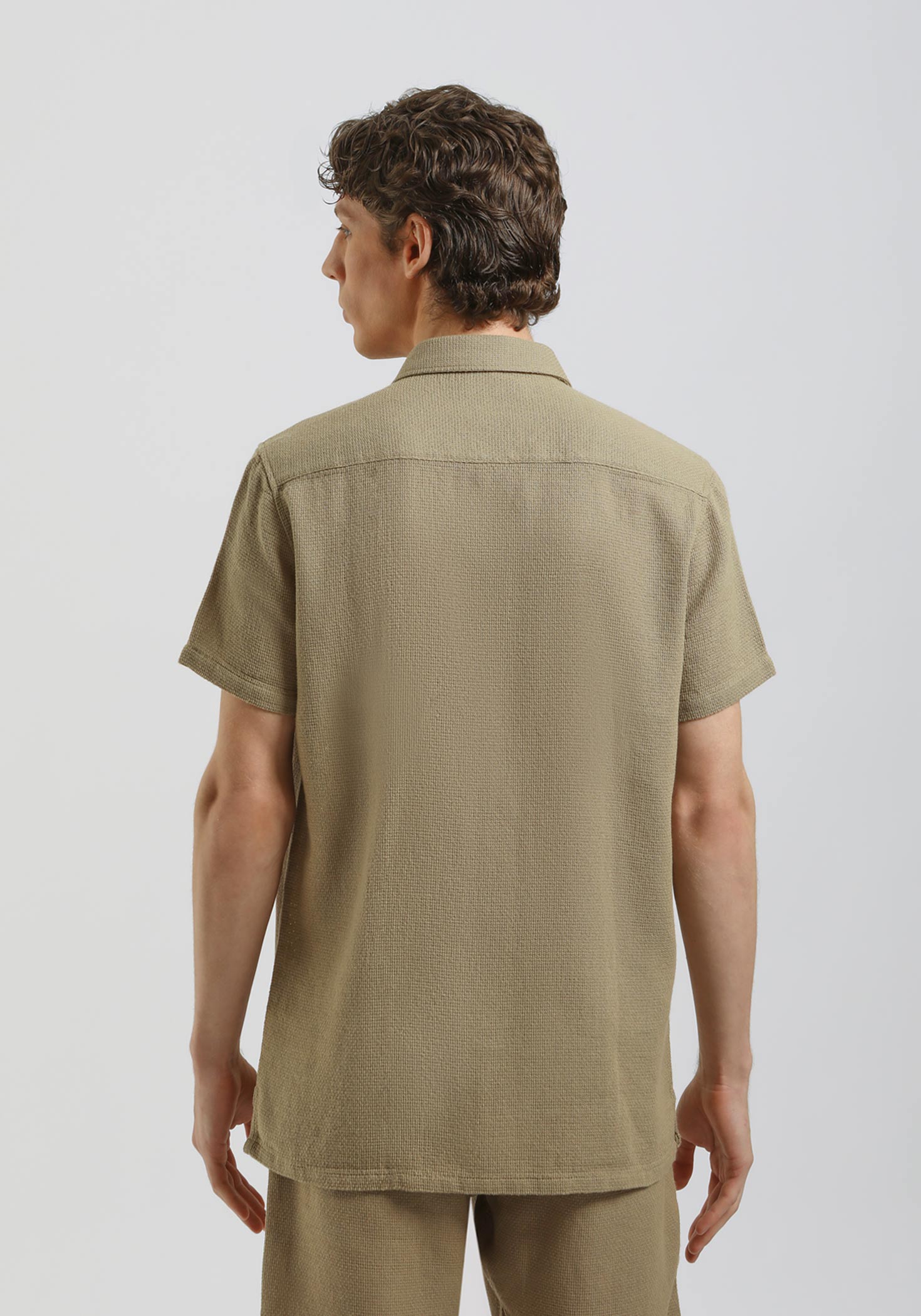 Camicia mezza manica misto cotone|Colore:Corda