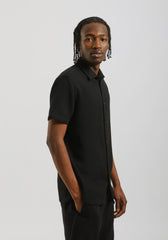 Camicia mezza manica misto cotone|Colore:Nero