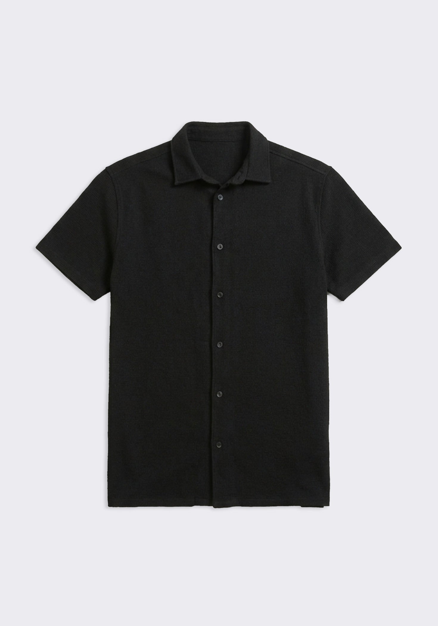 Camicia mezza manica misto cotone|Colore:Nero