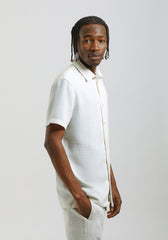 Camicia mezza manica misto cotone|Colore:Off white