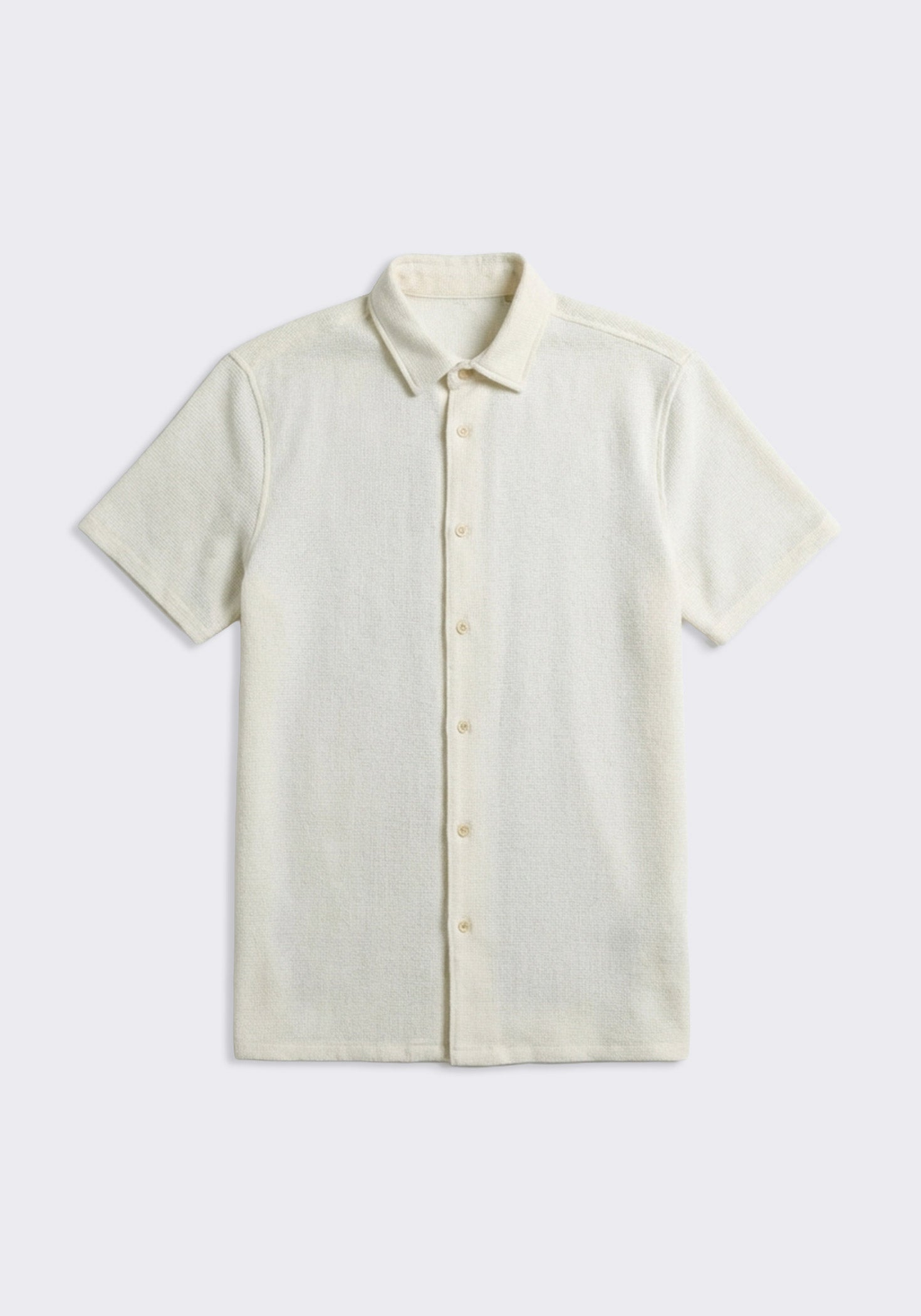 Camicia mezza manica misto cotone|Colore:Off white