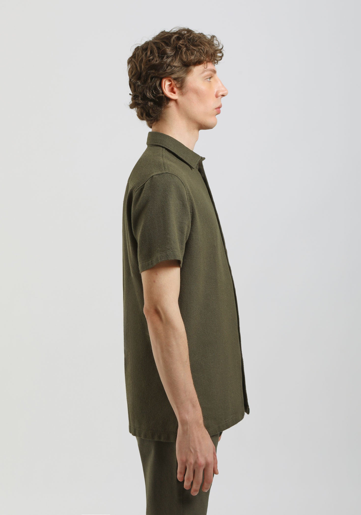 Camicia mezza manica misto cotone|Colore:Verde
