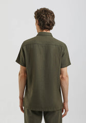 Camicia mezza manica misto cotone|Colore:Verde