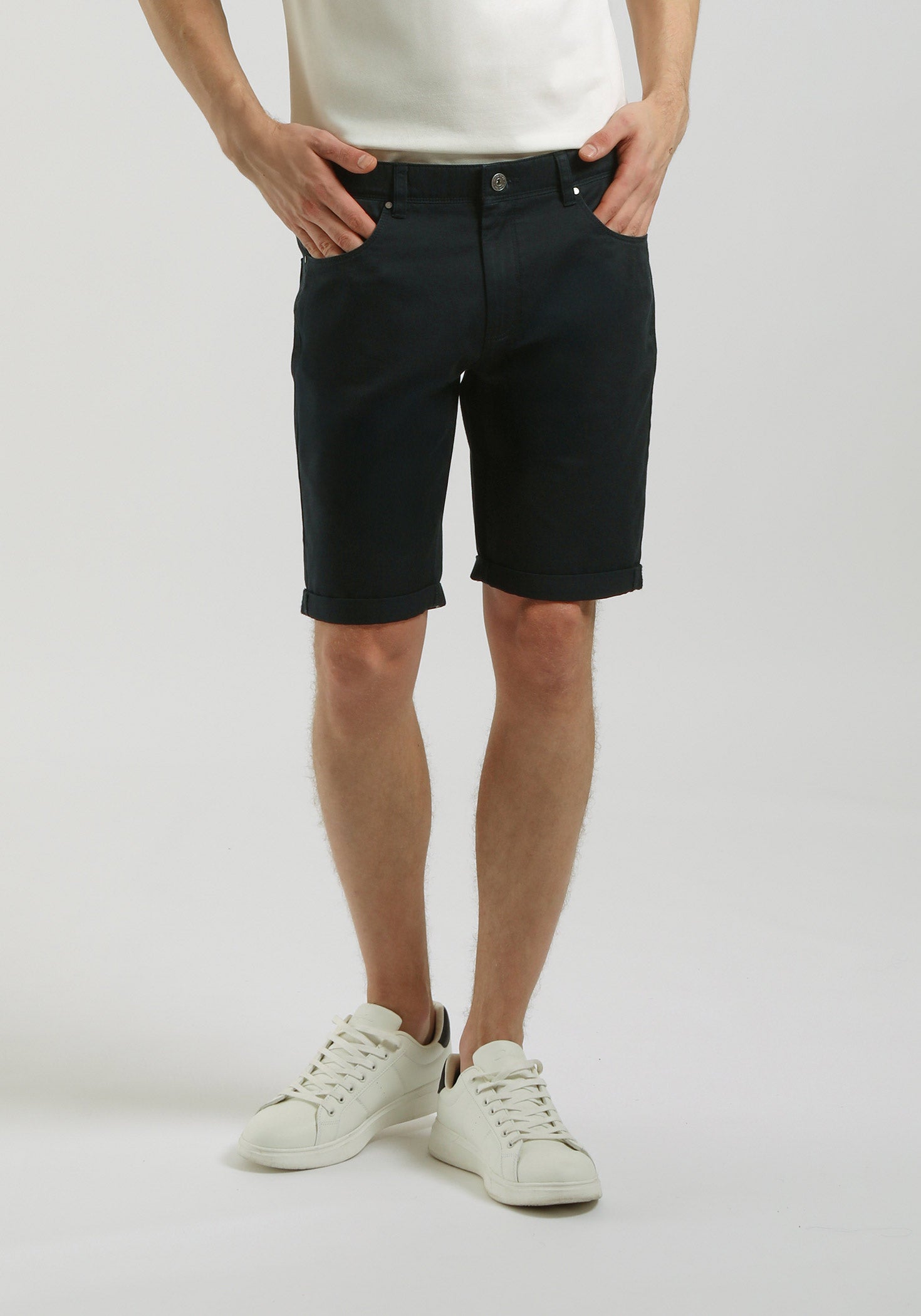 Bermuda cinque tasche in cotone|Colore:Denim