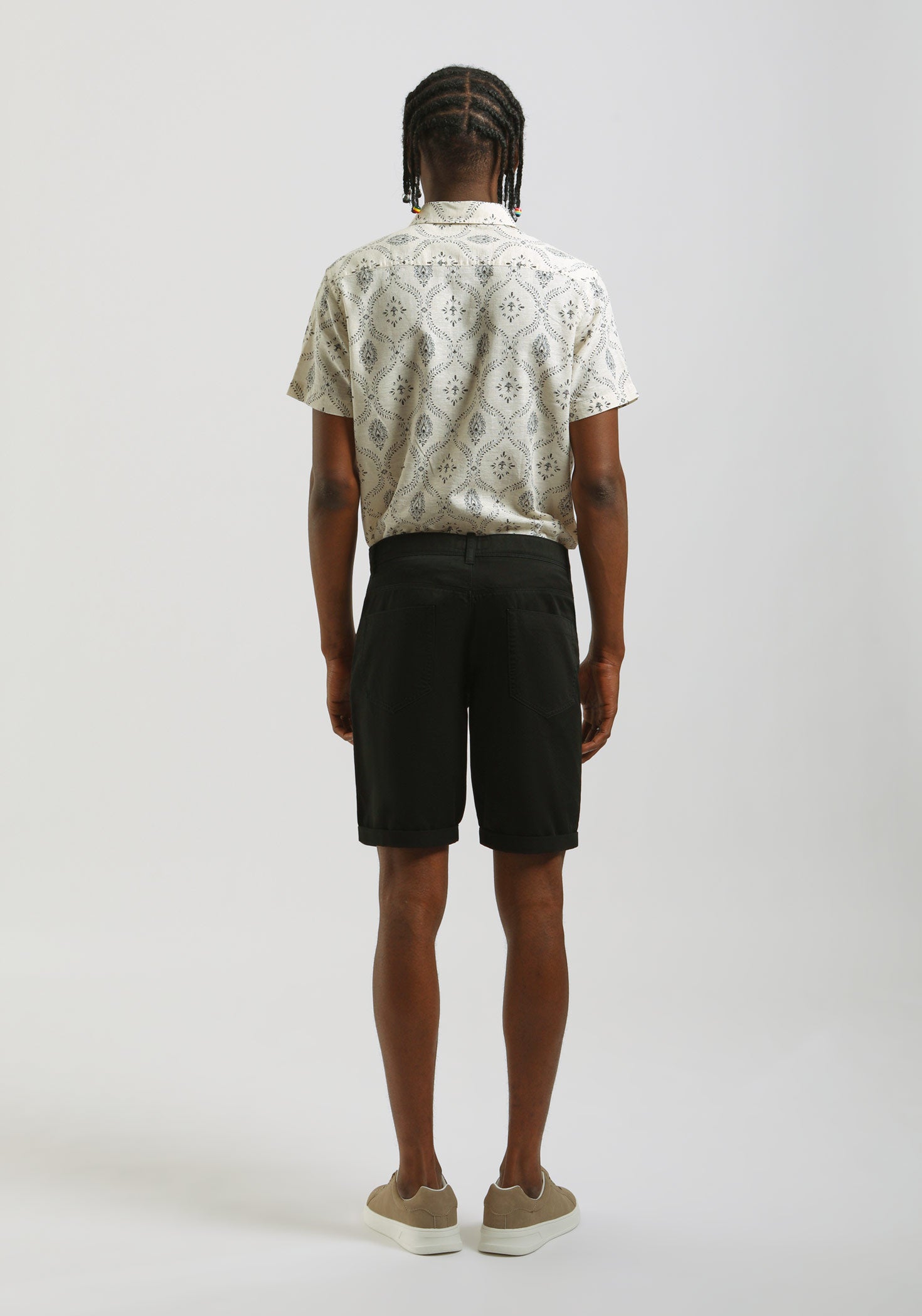 Bermuda cinque tasche in cotone|Colore:Nero