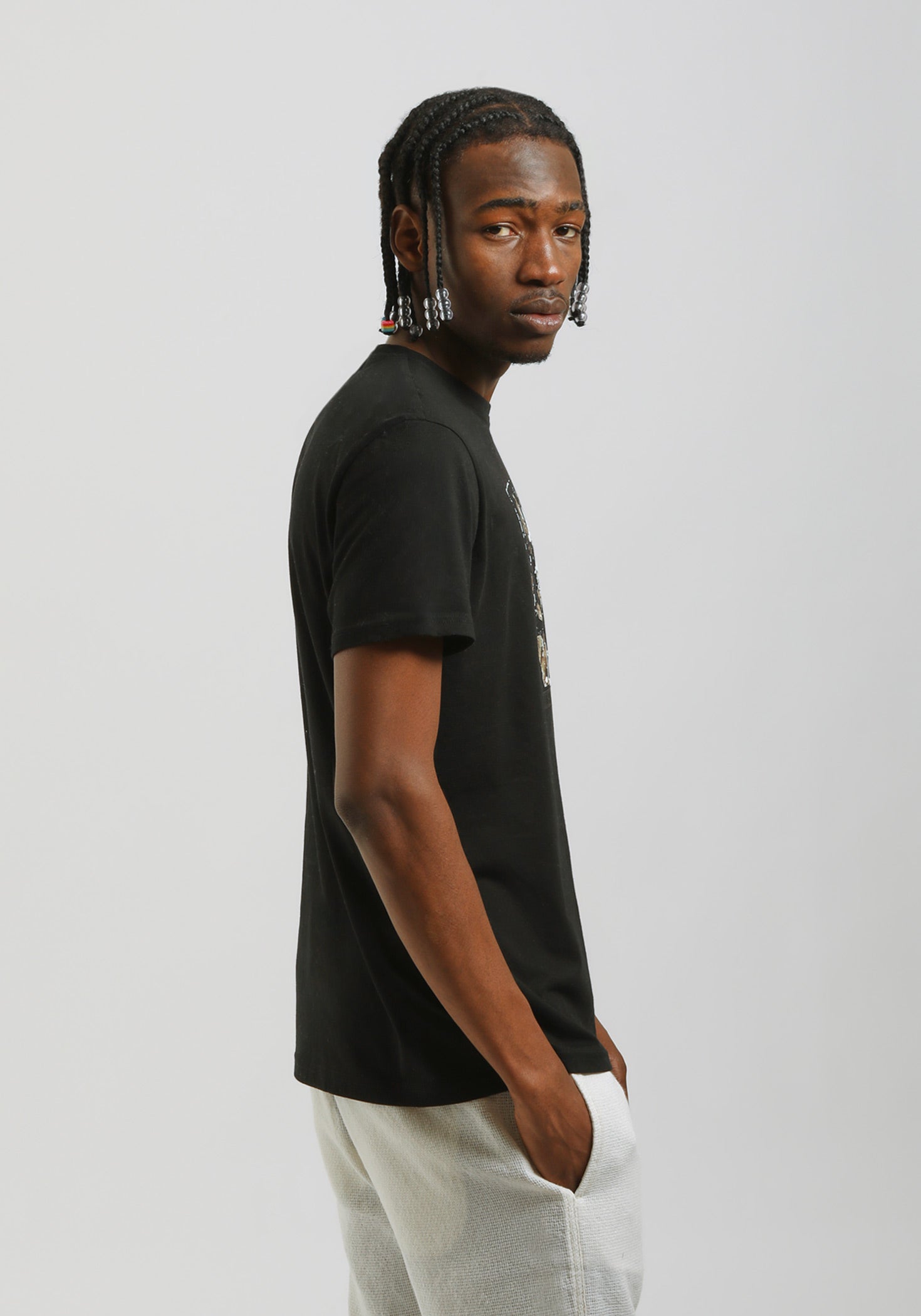 T-shirt 100% cotone con stampa|Colore:Nero