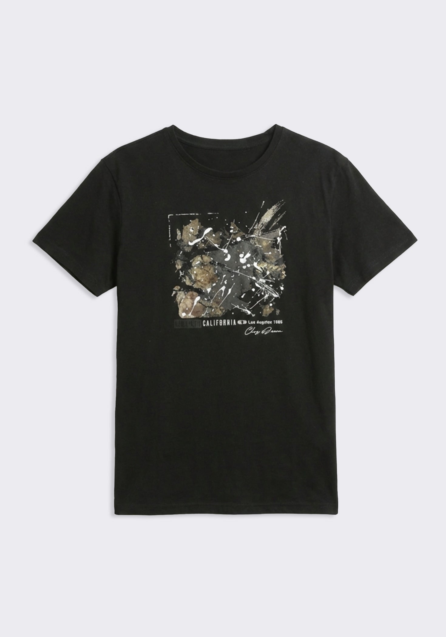 T-shirt 100% cotone con stampa|Colore:Nero