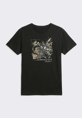 T-shirt 100% cotone con stampa|Colore:Nero