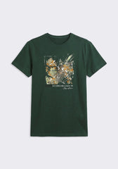T-shirt 100% cotone con stampa|Colore:Petrolio