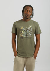 T-shirt 100% cotone con stampa|Colore:Salvia