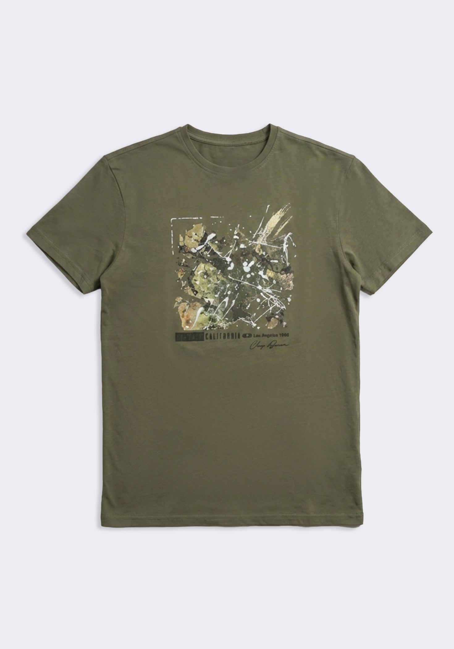 T-shirt 100% cotone con stampa|Colore:Salvia