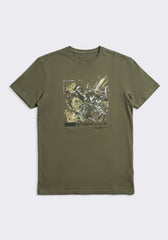 T-shirt 100% cotone con stampa|Colore:Salvia