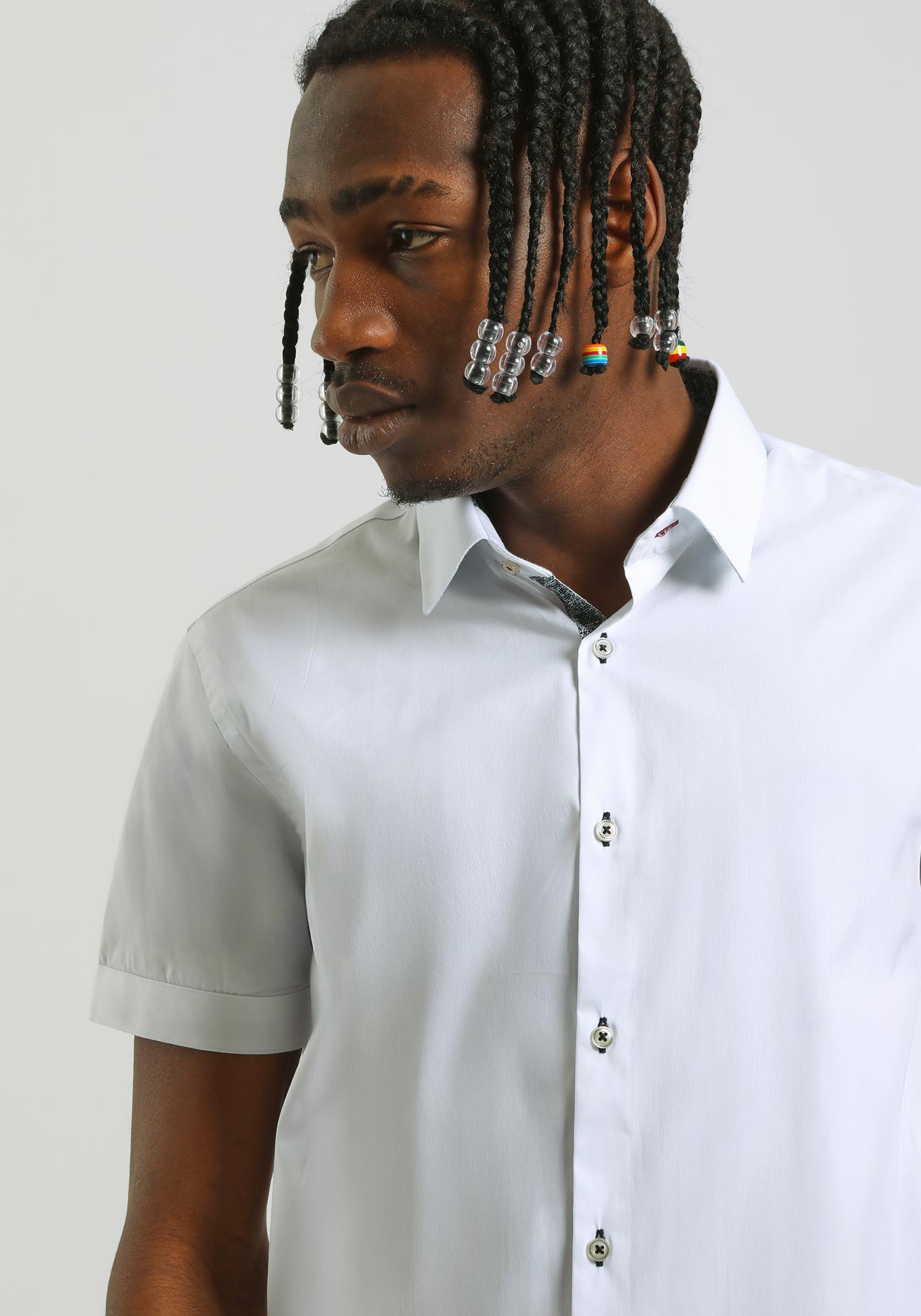 Camicia mezza manica in cotone|Colore:Bianco