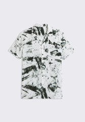 Camicia mezza manica fantasia 100% viscosa|Colore:Bianco