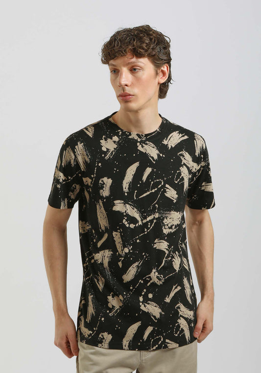 T-shirt fantasia 100% cotone|Colore:Nero