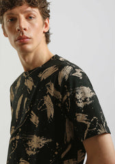 T-shirt fantasia 100% cotone|Colore:Nero