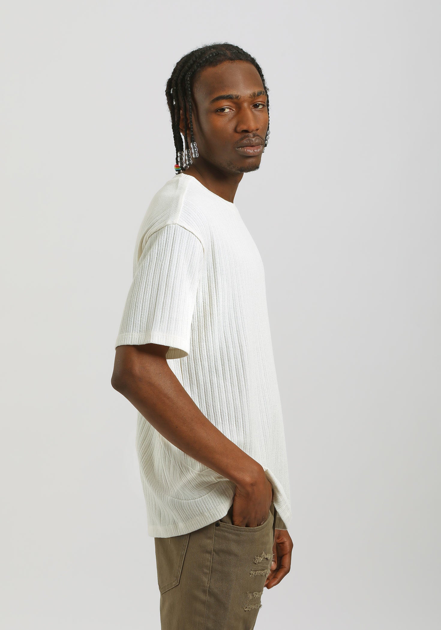 T-shirt strutturata|Colore:Off white