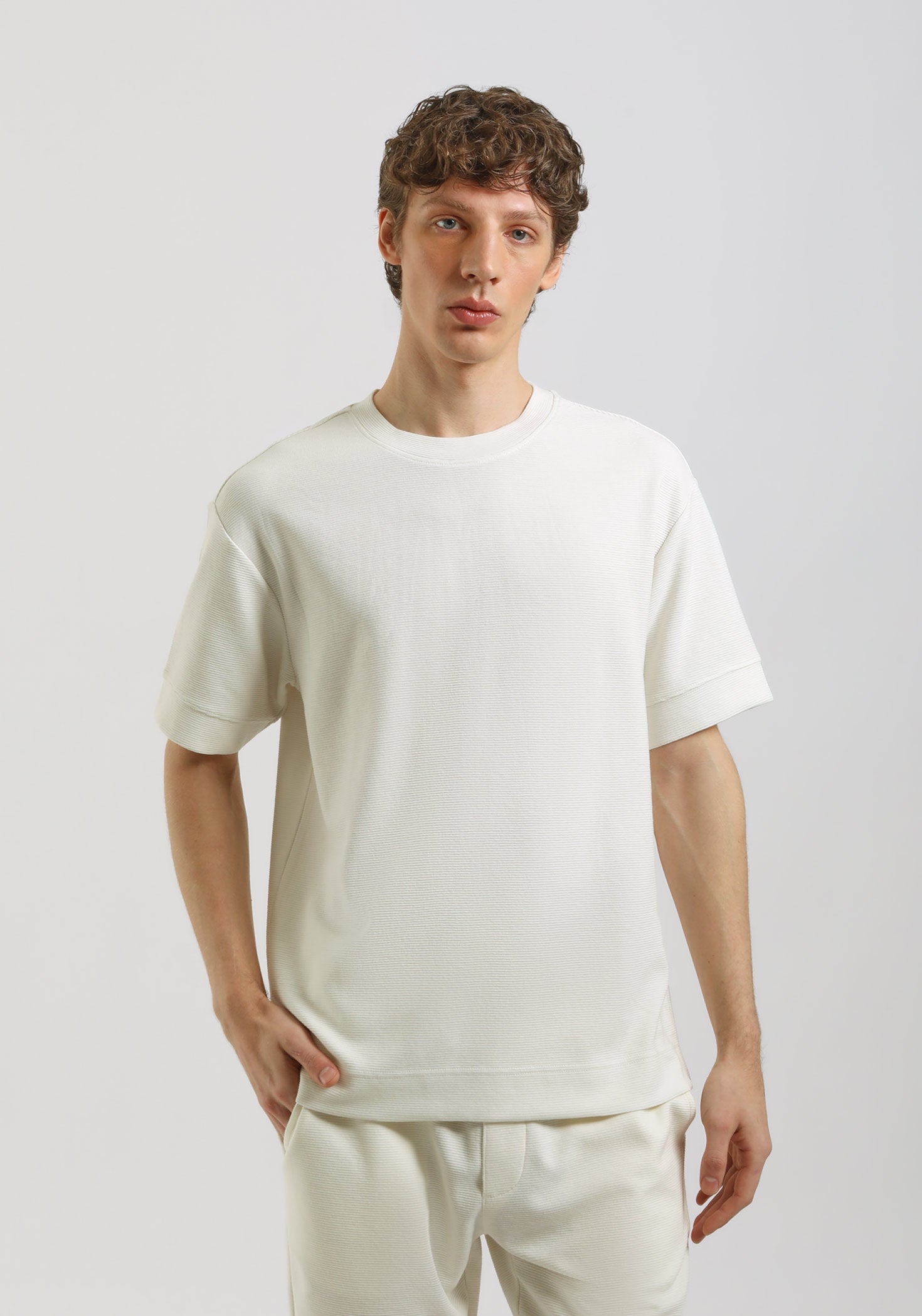 T-shirt strutturata|Colore:Off white