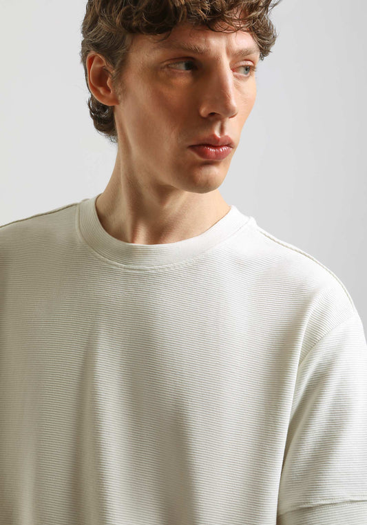 T-shirt strutturata|Colore:Off white