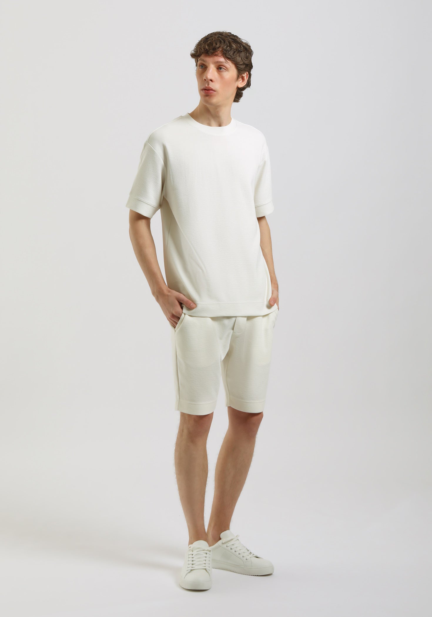 T-shirt strutturata|Colore:Off white
