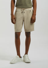 Bermuda in felpa con trama|Colore:Beige