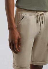 Bermuda in felpa con trama|Colore:Beige