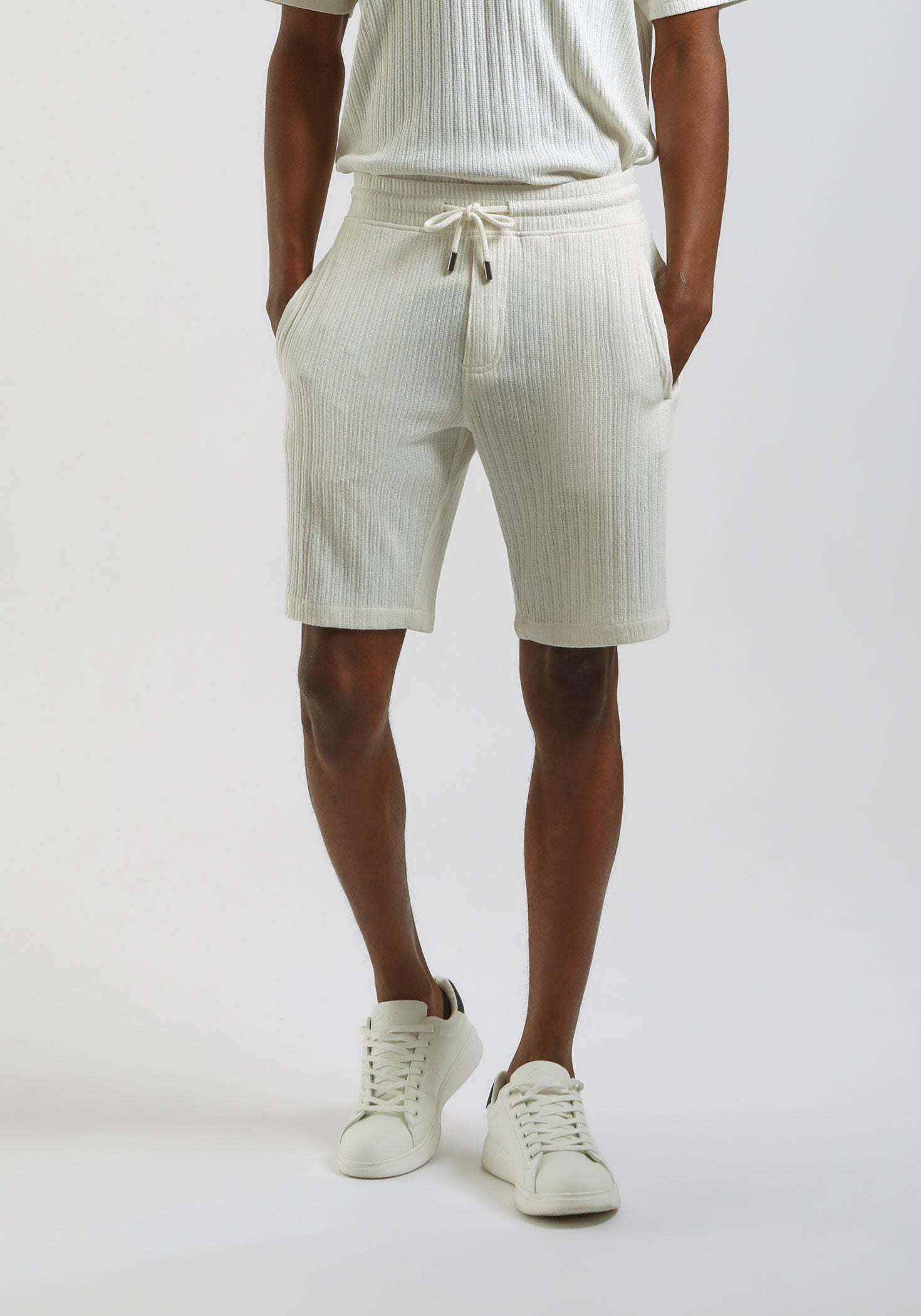 Bermuda in felpa strutturato|Colore:Off white