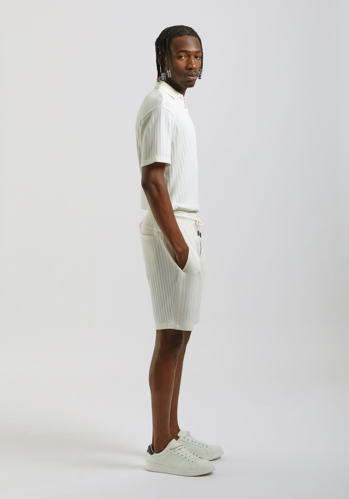 Bermuda in felpa strutturato|Colore:Off white