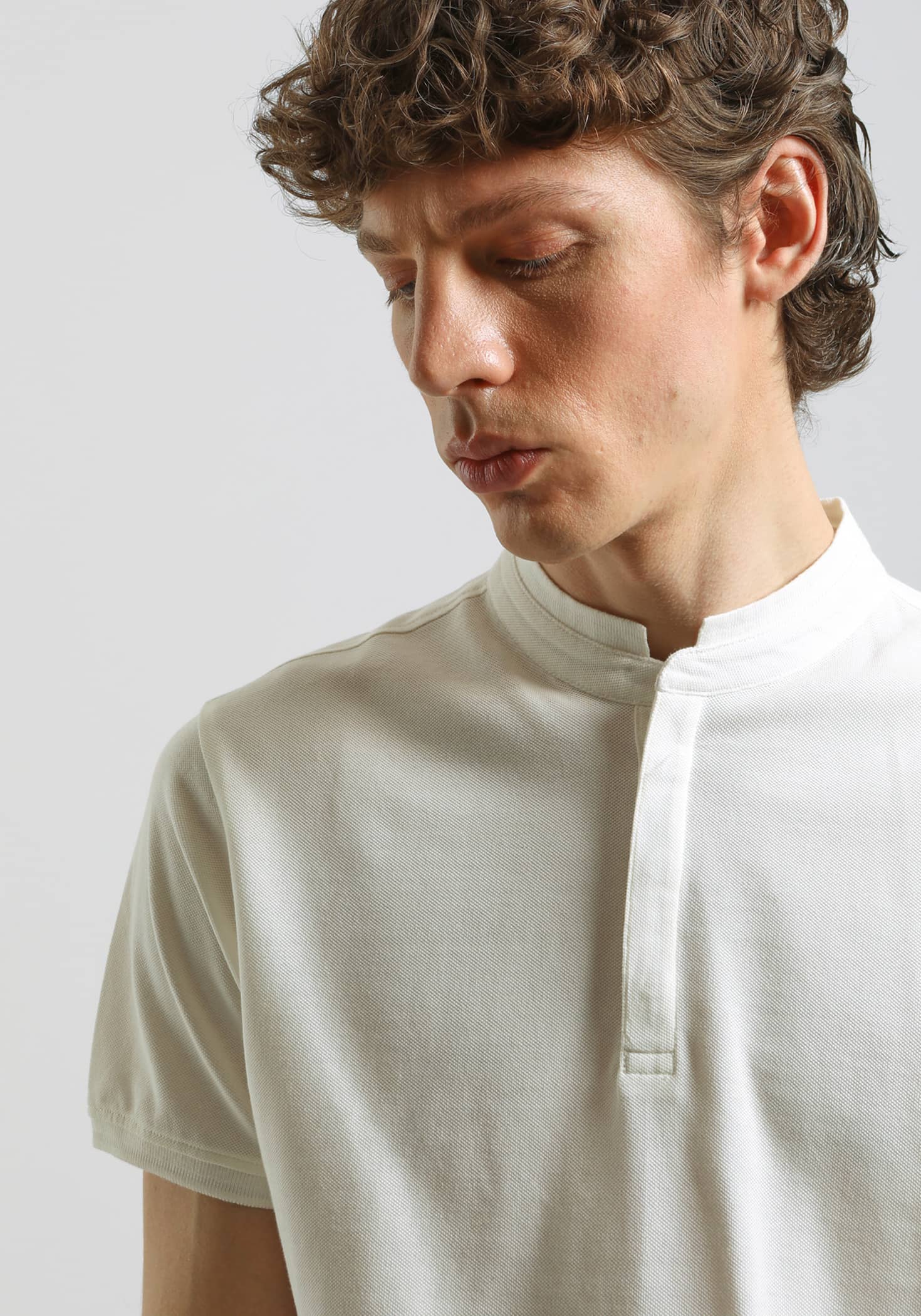 Polo coreana 100% cotone|Colore:Off white
