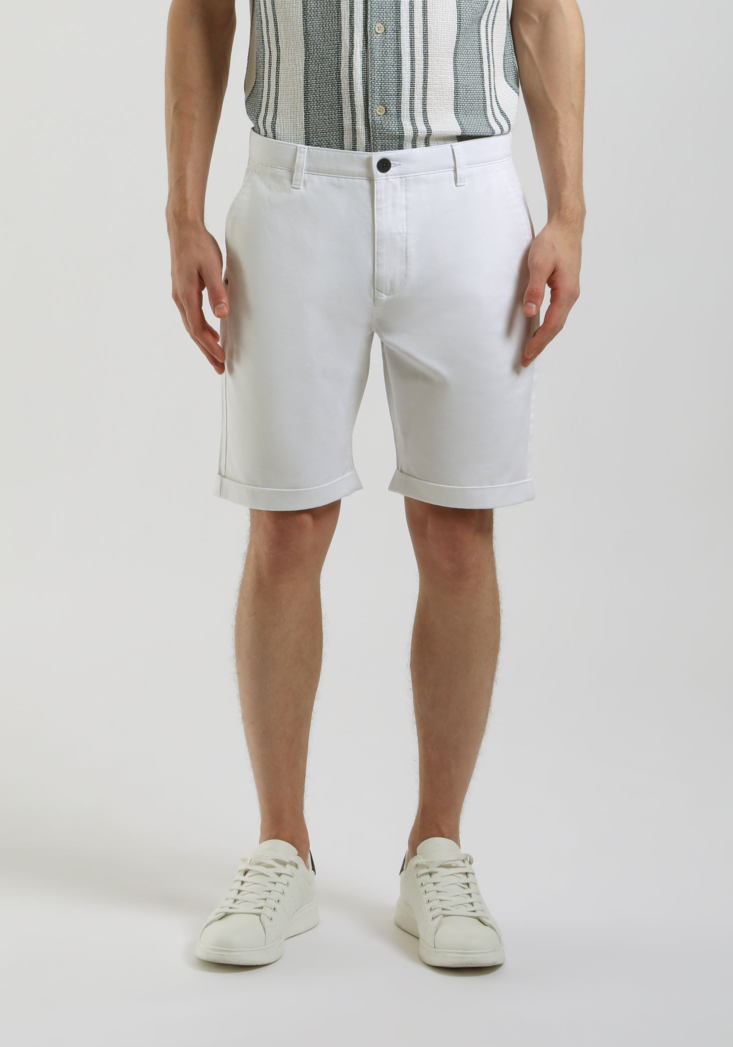 Bermuda chino in cotone|Colore:Bianco