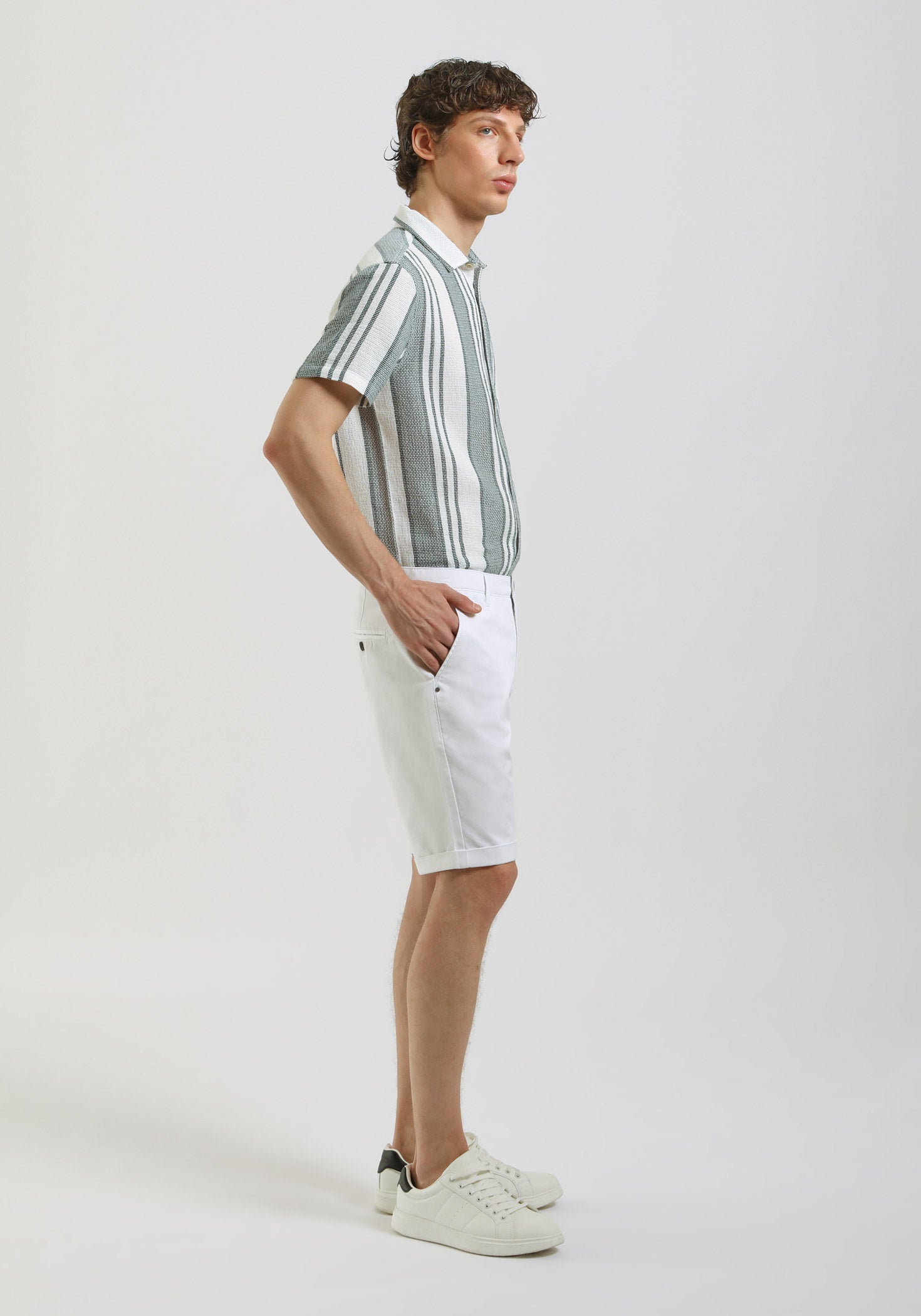 Bermuda chino in cotone|Colore:Bianco