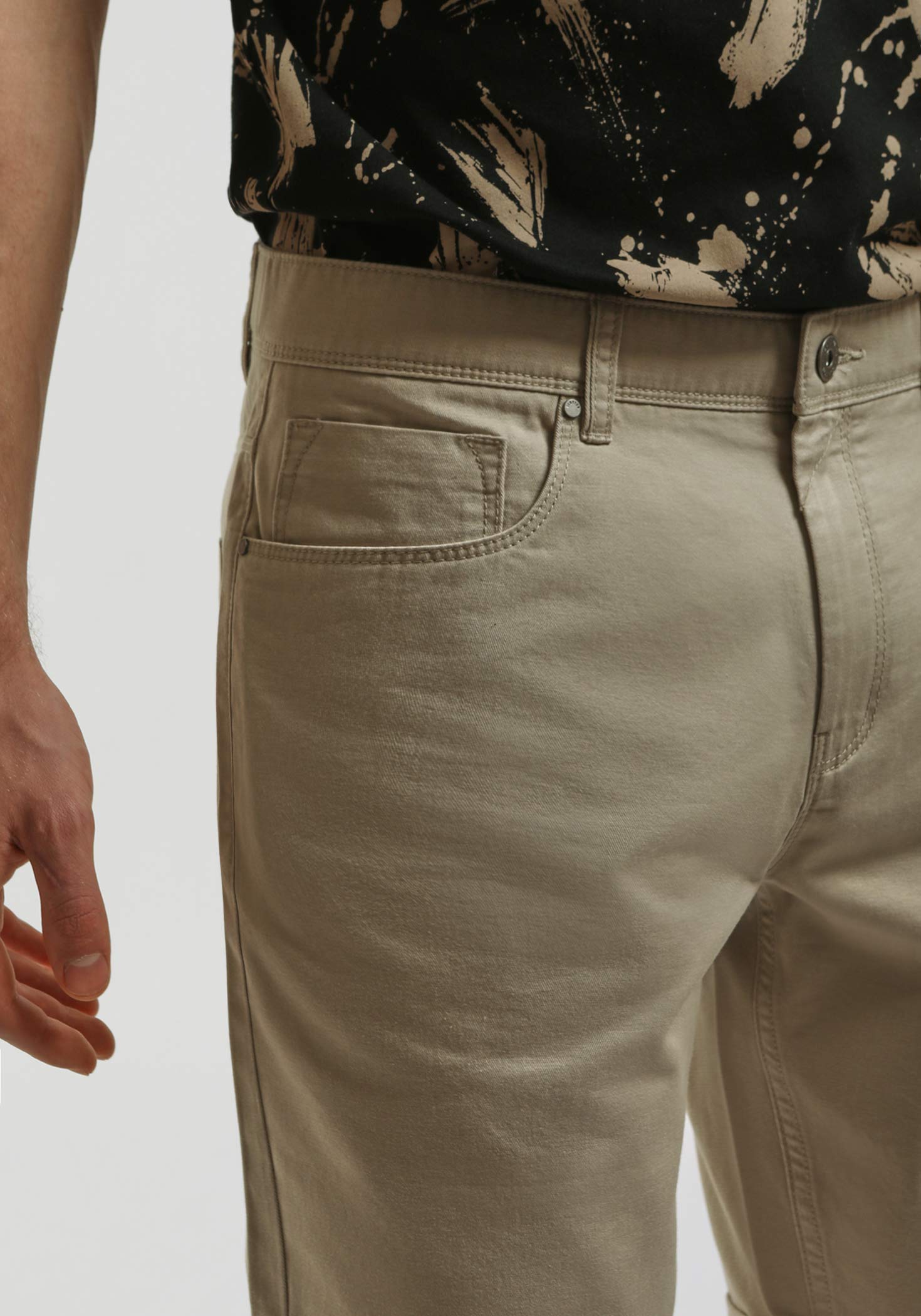 Bermuda cinque tasche in cotone|Colore:Beige