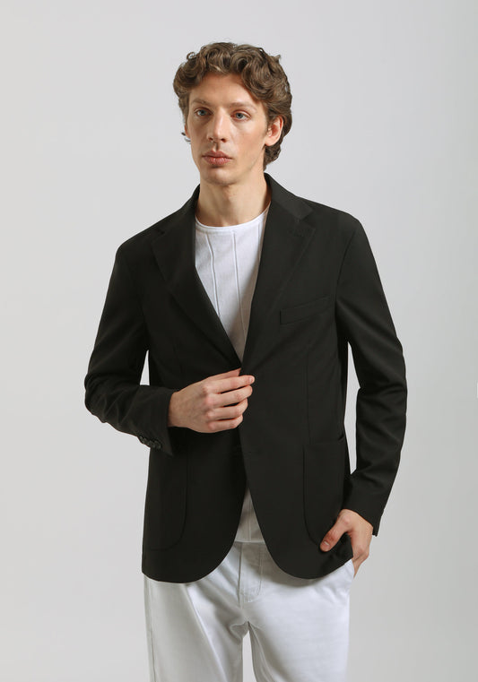 Giacca tinta unita|Colore:Nero