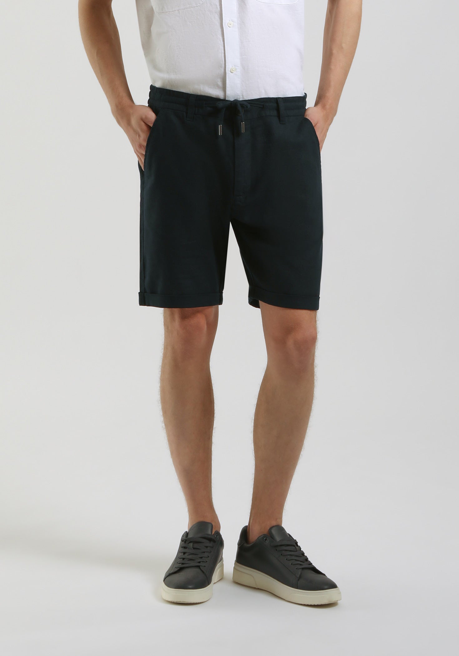 Bermuda misto lino|Colore:Denim
