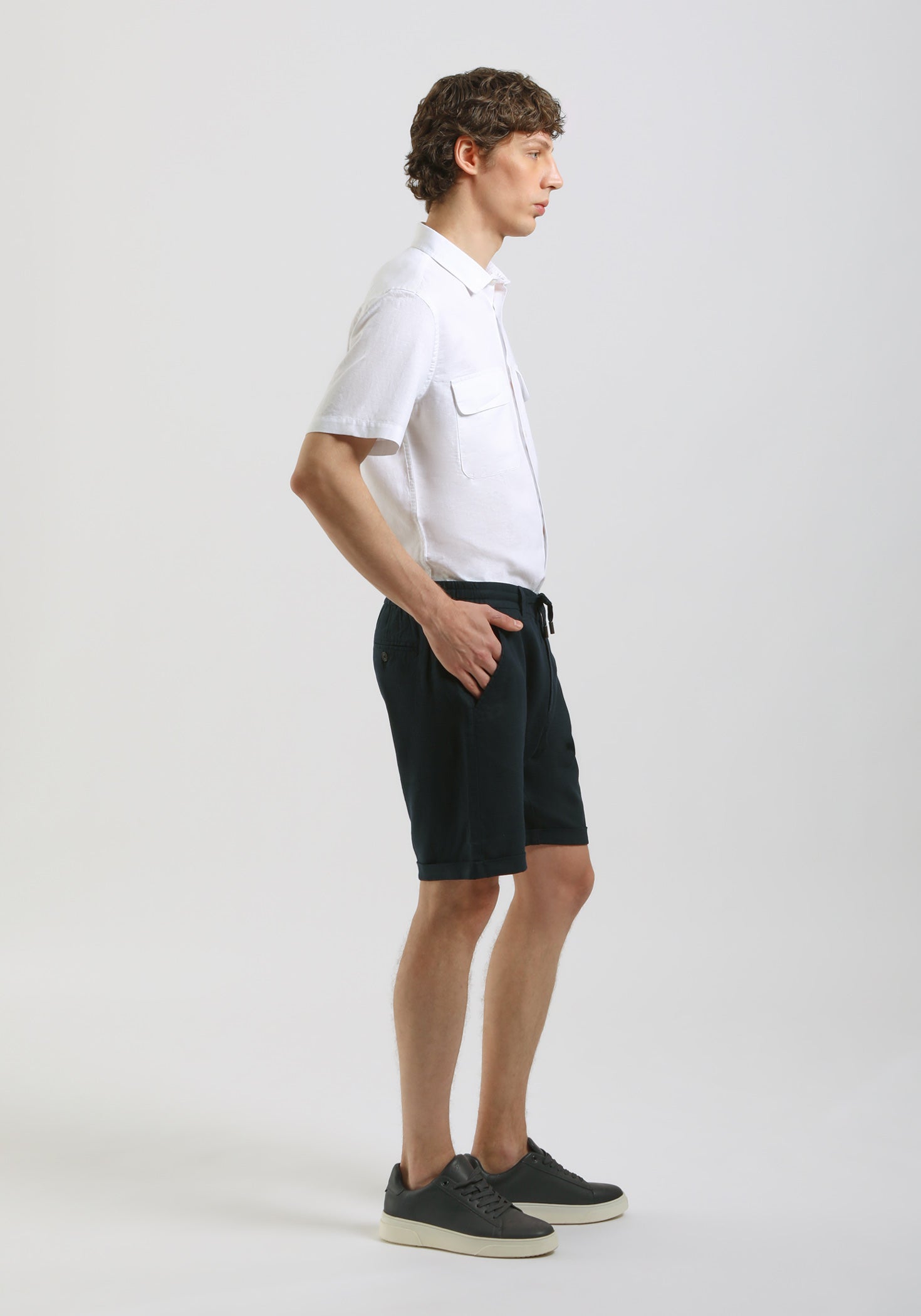 Bermuda misto lino|Colore:Denim