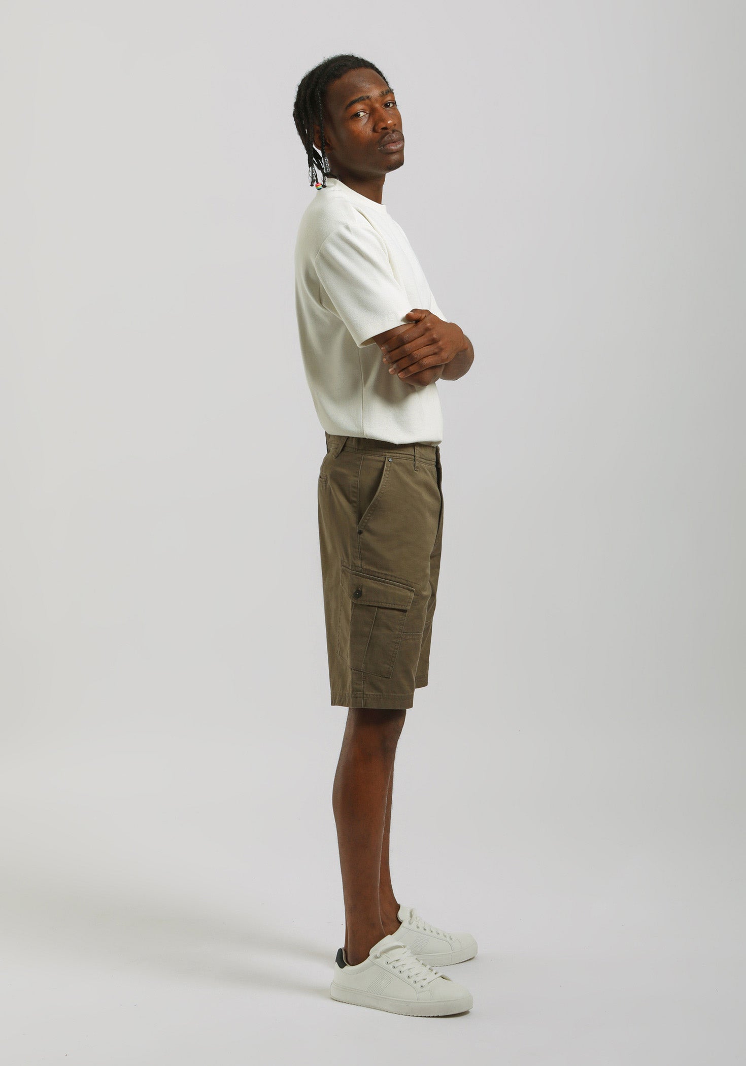 Bermuda cargo 100% cotone|Colore:Militare