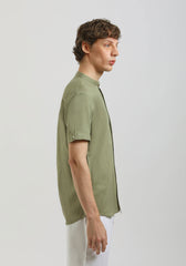 Camicia mezza manica misto lino|Colore:Verde