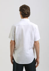 Camicia mezza manica misto lino|Colore:Bianco