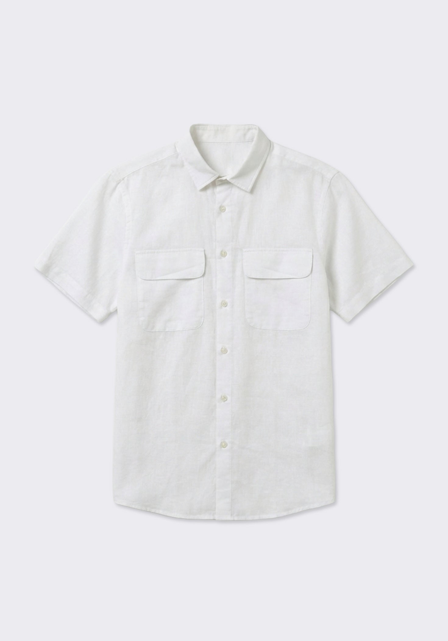 Camicia mezza manica misto lino|Colore:Bianco