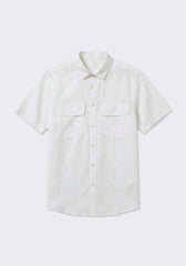 Camicia mezza manica misto lino|Colore:Bianco