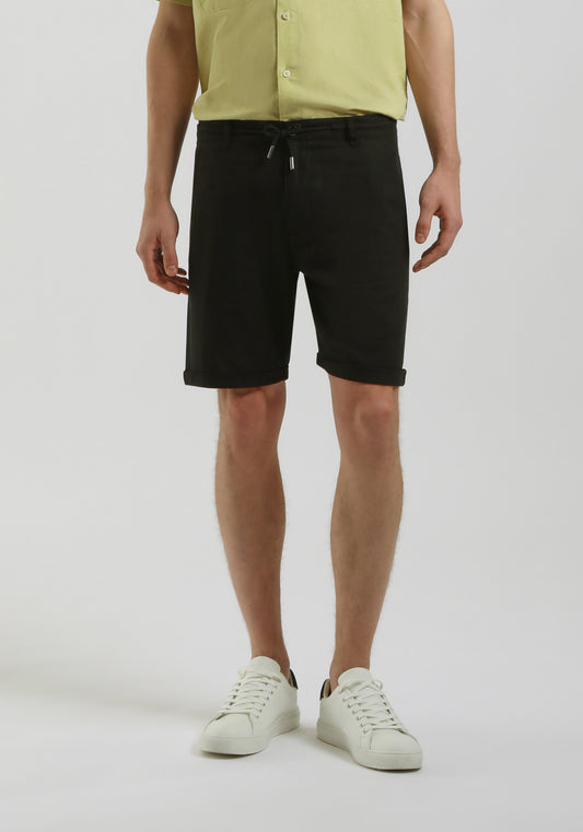 Bermuda misto lino|Colore:Nero