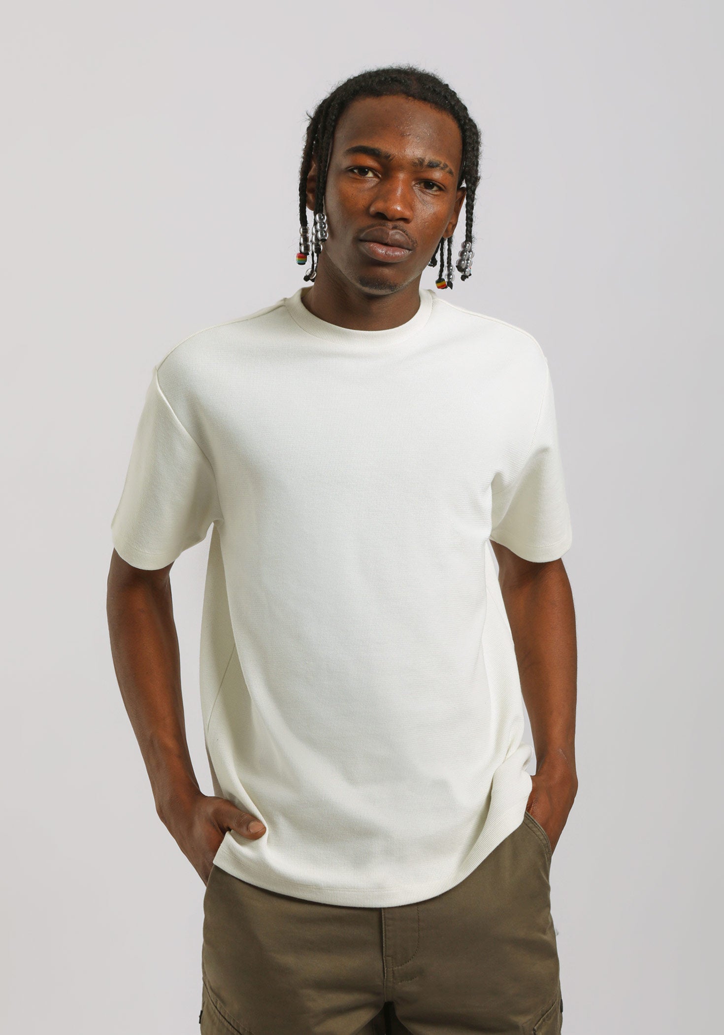 T-shirt strutturata|Colore:Off white