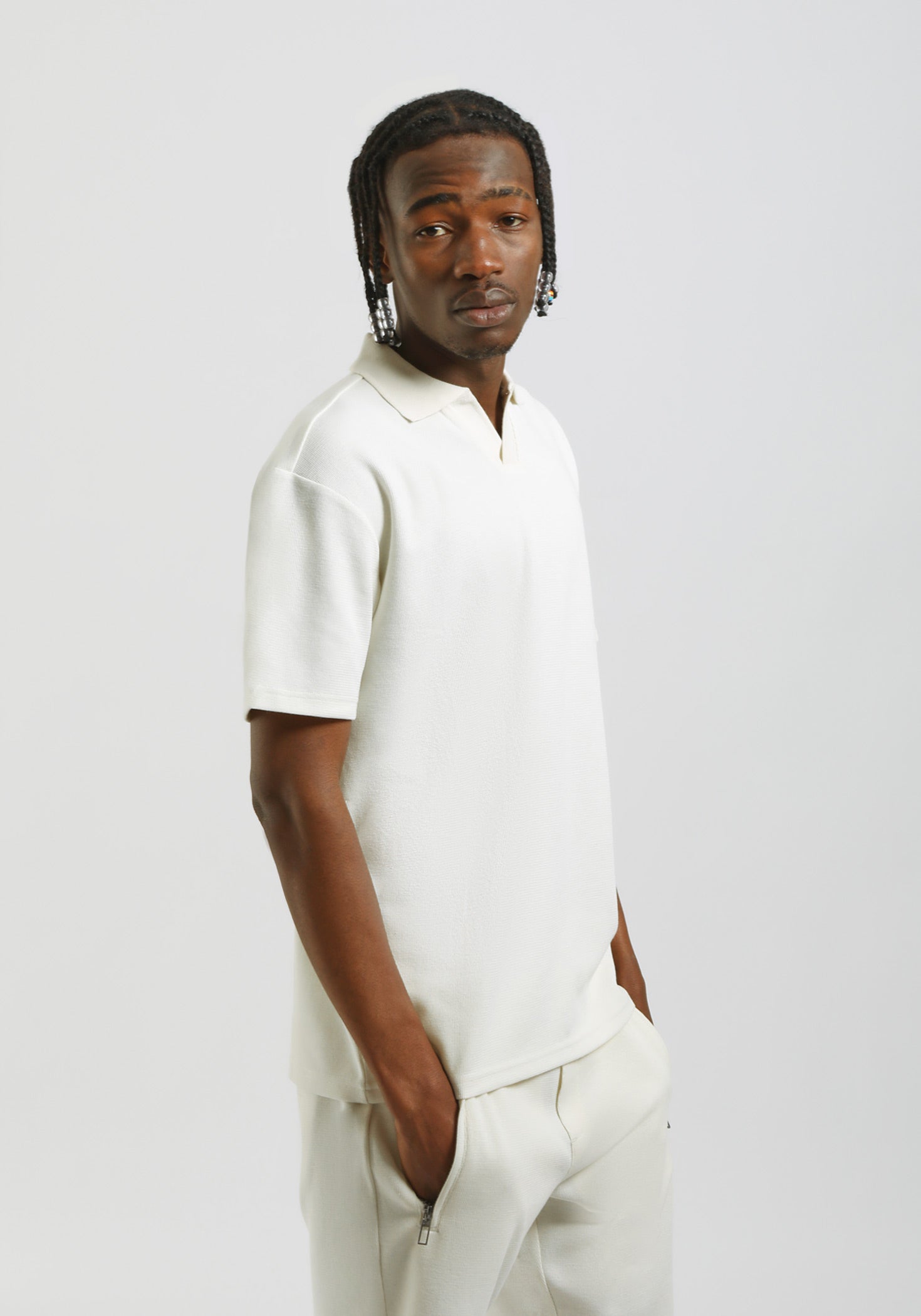 Polo strutturata|Colore:Off white