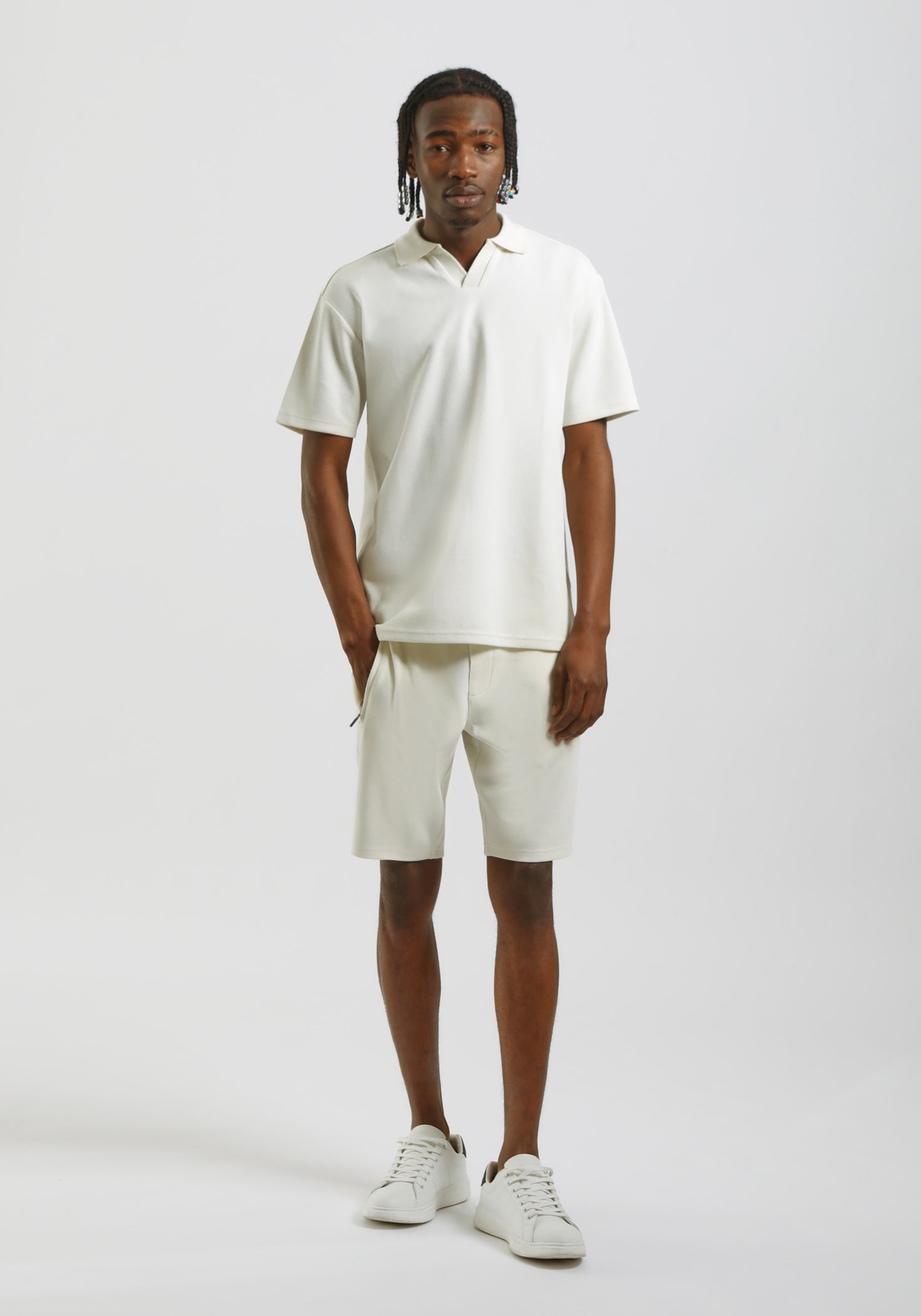 Polo strutturata|Colore:Off white
